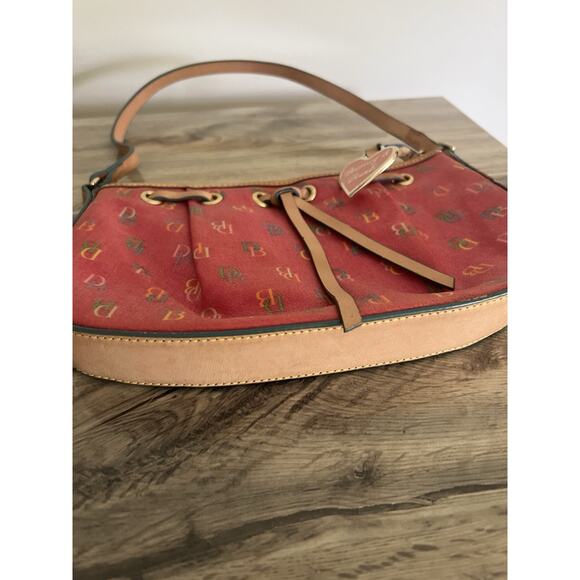 Dooney & Bourke Y2K Vintage Bag Pink DB Rainbow Monogram Vachetta Leather Charm